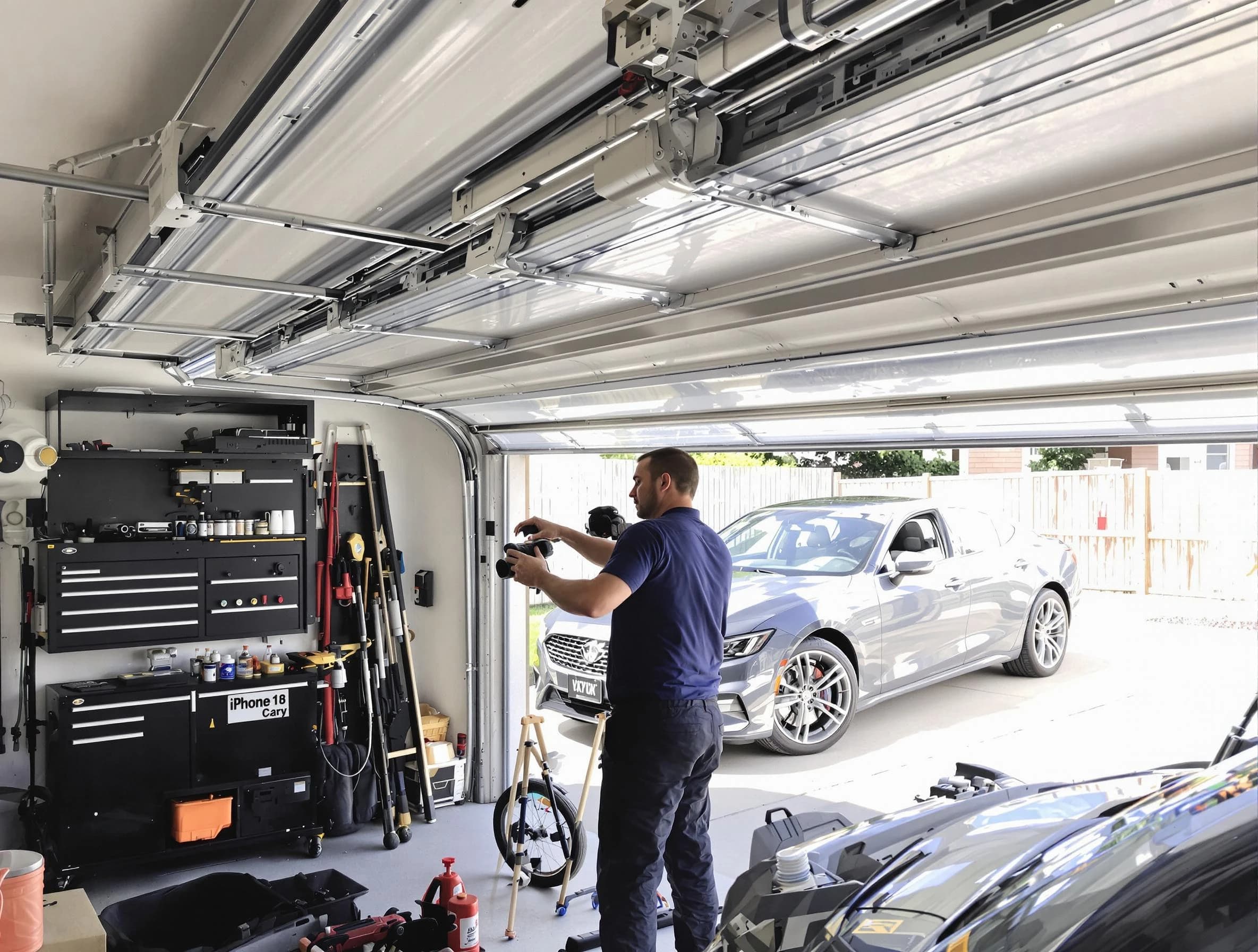 Bound Brook Garage Door Repair technician fixing noisy garage door in Bound Brook