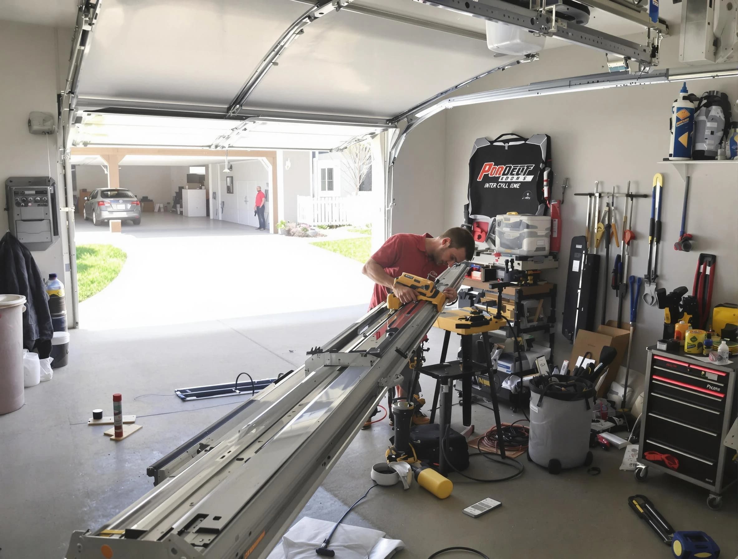 Bound Brook Garage Door Repair expert performing track repair in Bound Brook